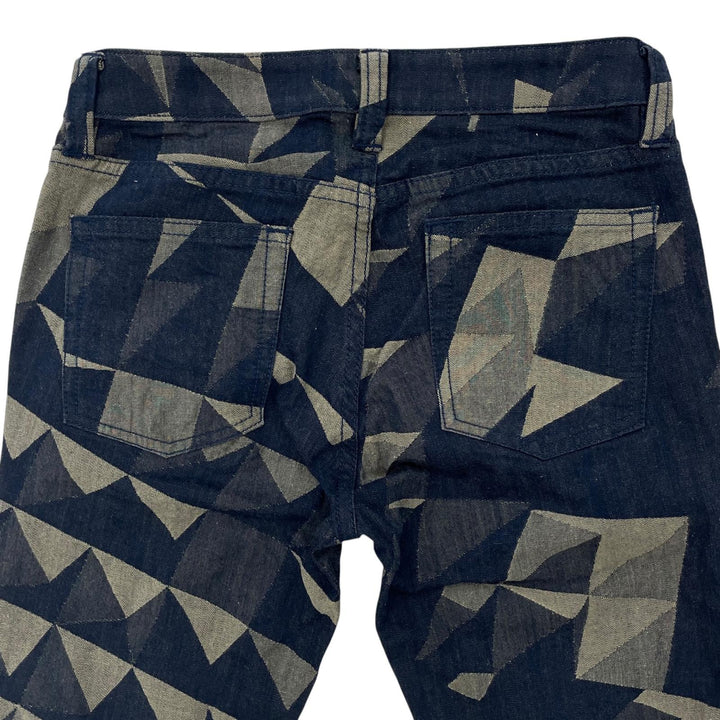 Great ISSEY MIYAKE Denim pants Geometric pattern jacquard wool Women 1 IM93FF533