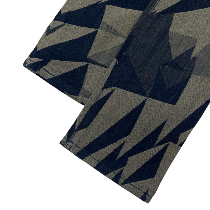 Great ISSEY MIYAKE Denim pants Geometric pattern jacquard wool Women 1 IM93FF533