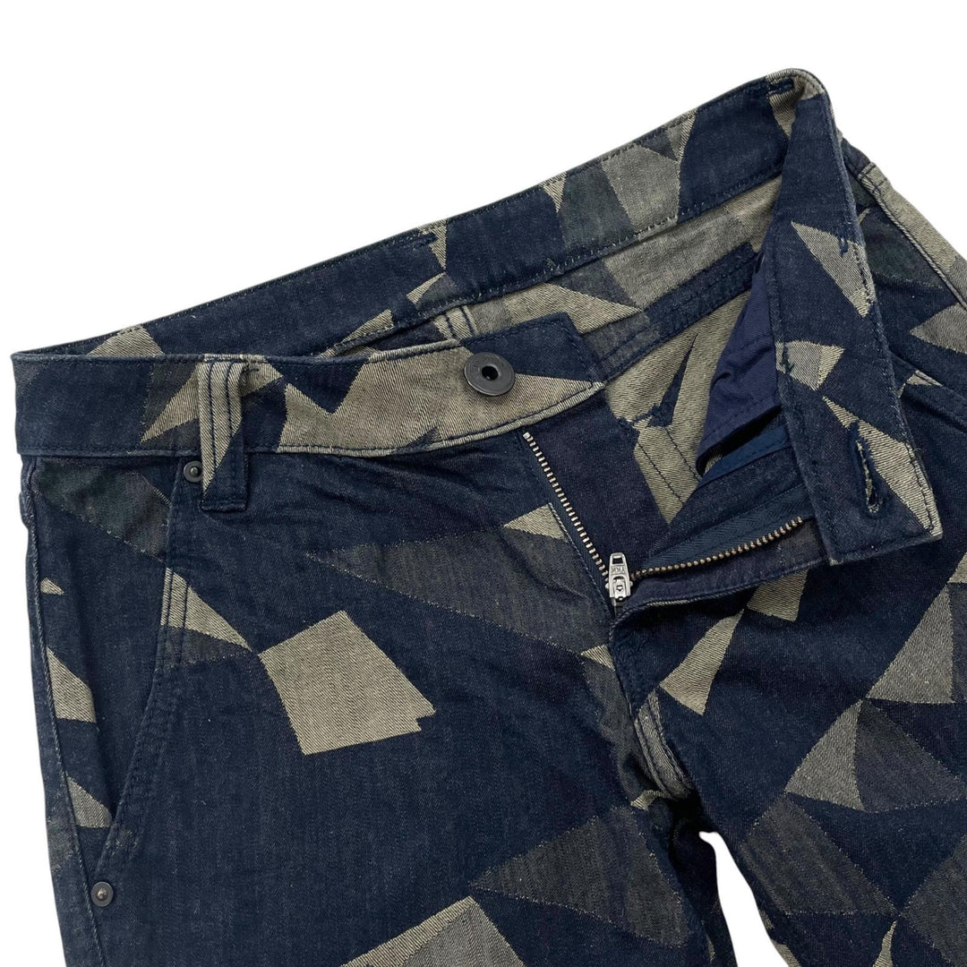 Great ISSEY MIYAKE Denim pants Geometric pattern jacquard wool Women 1 IM93FF533