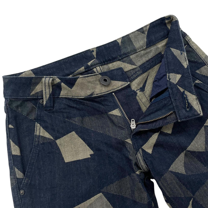 Great ISSEY MIYAKE Denim pants Geometric pattern jacquard wool Women 1 IM93FF533