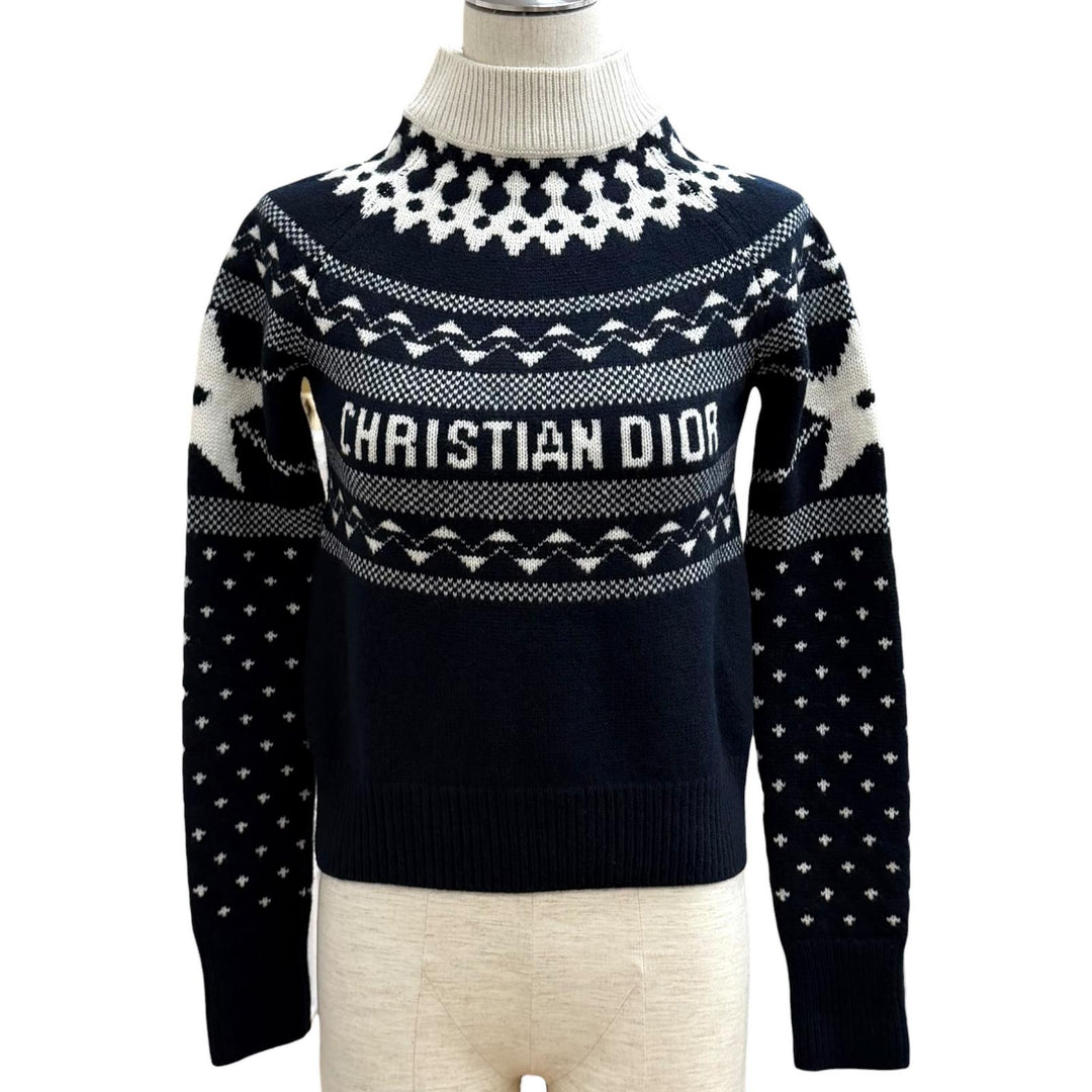 Great Christian Dior sweater Navy wool Women 38 144S60AM134