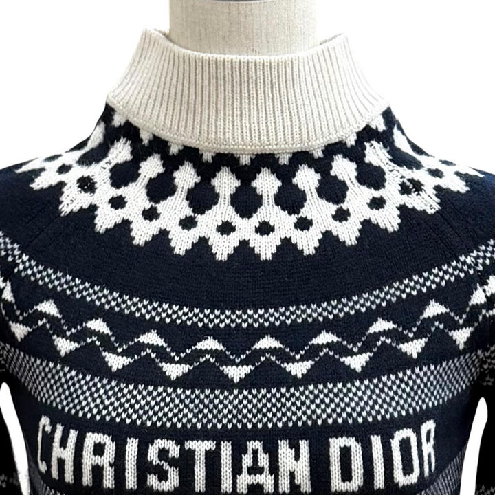 Great Christian Dior sweater Navy wool Women 38 144S60AM134