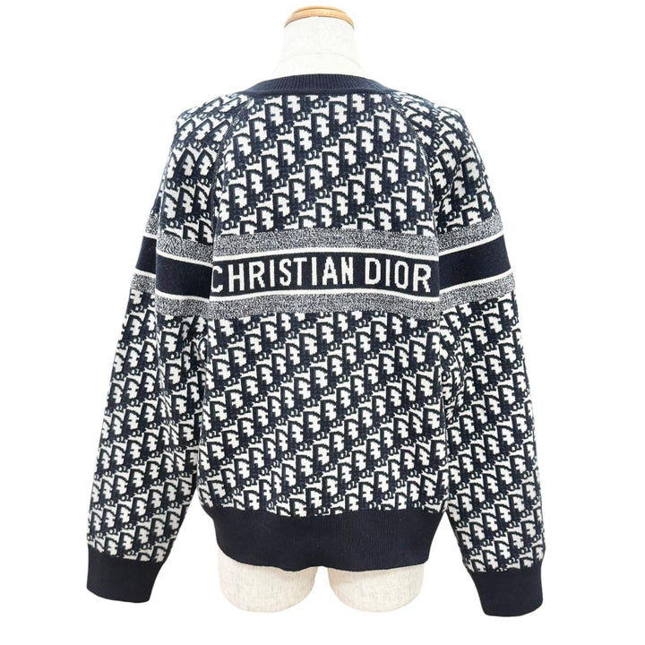 Great Christian Dior Oblique logo reversible longsleeve knit Navy 44 054S55AM055