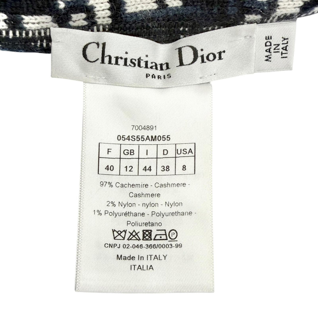 Great Christian Dior Oblique logo reversible longsleeve knit Navy 44 054S55AM055