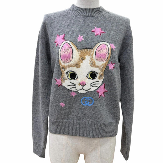 Pristine GUCCI YUKO HIGUCHI knit Japan Exclusive GG Embroidered XS 864156