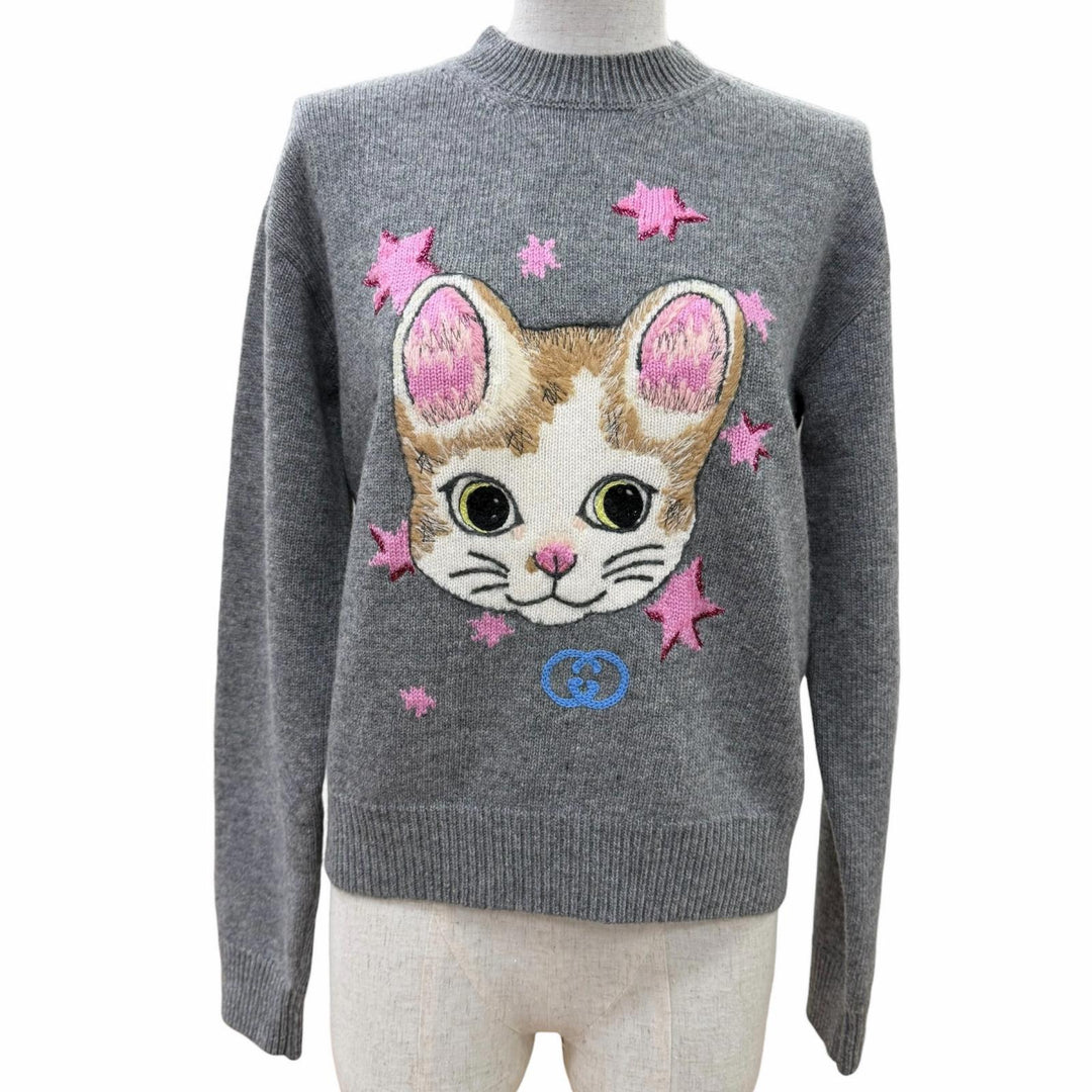 Pristine GUCCI YUKO HIGUCHI knit Japan Exclusive GG Embroidered XS 864156