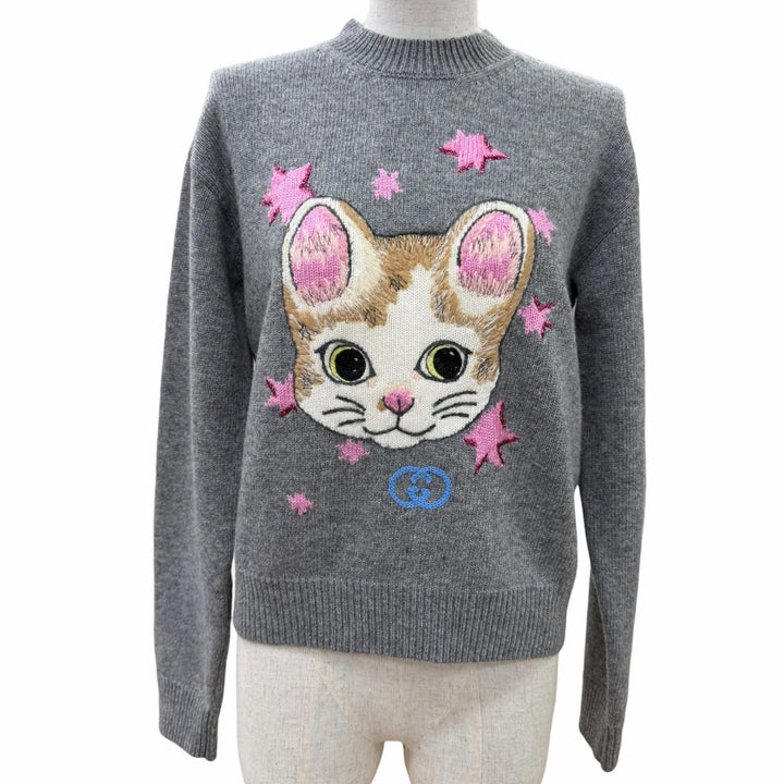 Pristine GUCCI YUKO HIGUCHI knit Japan Exclusive GG Embroidered XS 864156