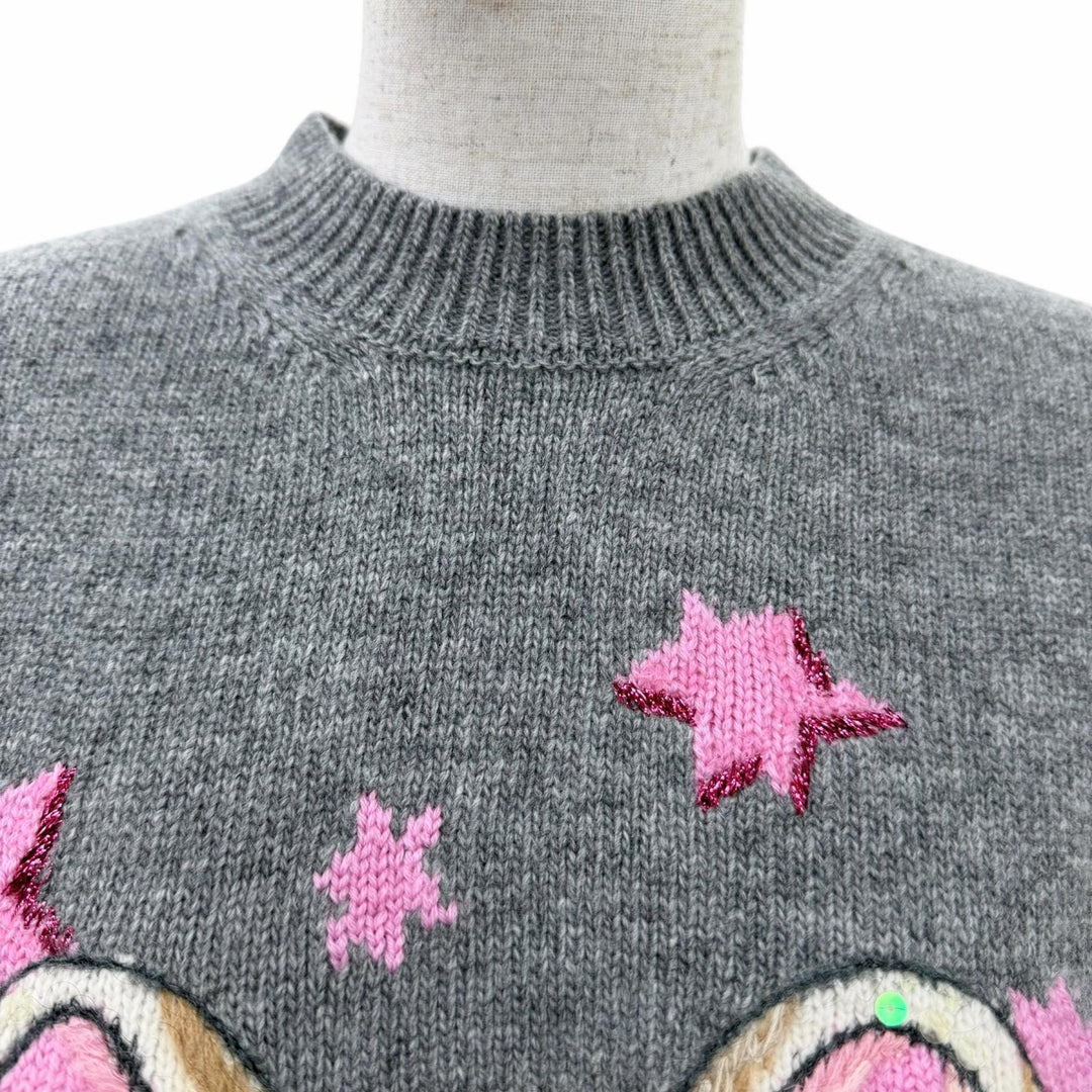 Pristine GUCCI YUKO HIGUCHI knit Japan Exclusive GG Embroidered XS 864156