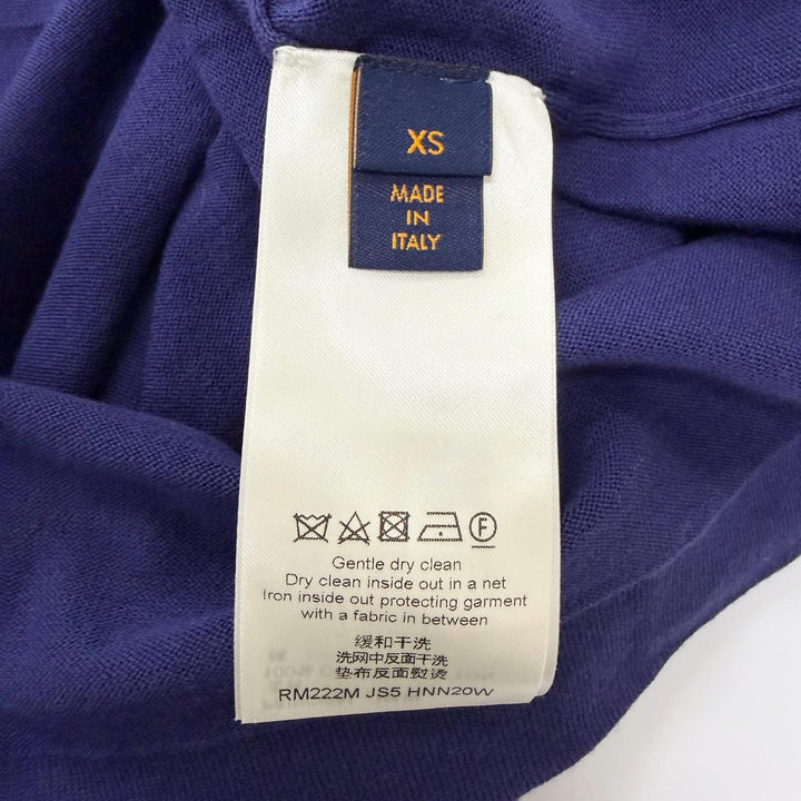 Excellent LOUIS VUITTON Short sleeve knit Inside out Navy cotton mens XS