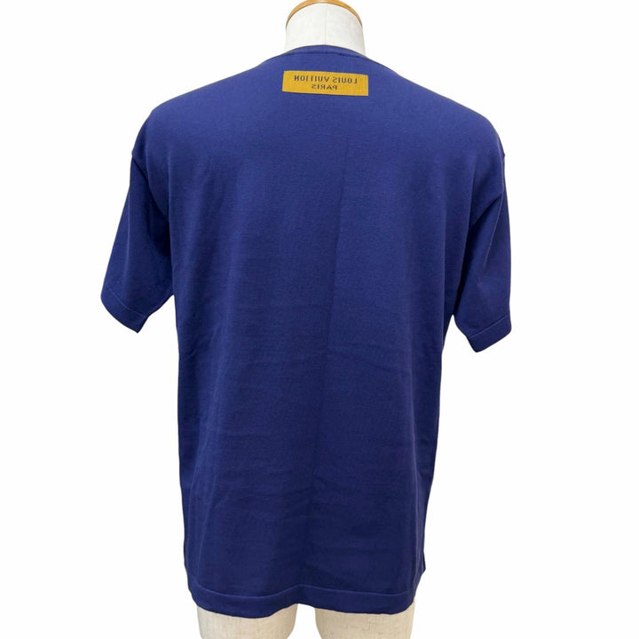 Excellent LOUIS VUITTON Short sleeve knit Inside out Navy cotton mens XS