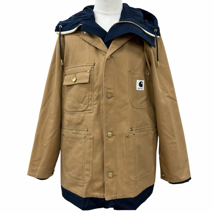 Excellent Sacai Carhartt coat Reversible Coat 3 beige cotton mens 1 24-03390M