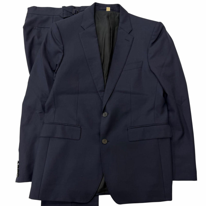 Great BURBERRY suit single Navy wool mens 8001230