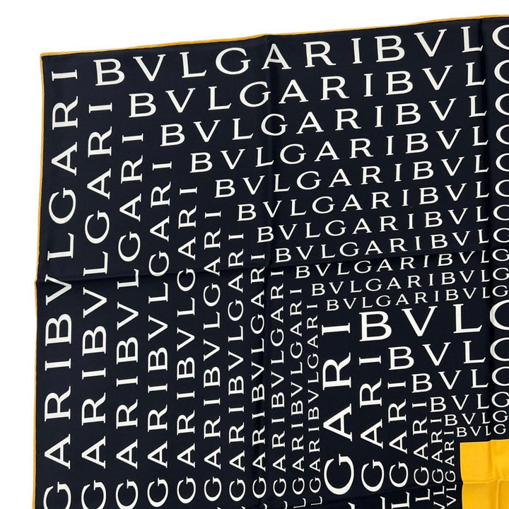 Pristine BVLGARI scarf Logo mania Large, all-over print stole multicolor silk