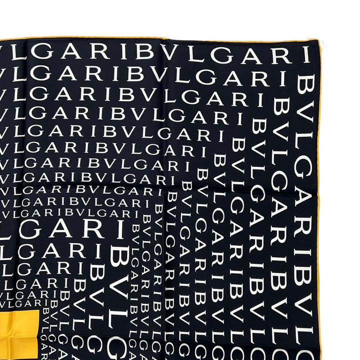 Pristine BVLGARI scarf Logo mania Large, all-over print stole multicolor silk