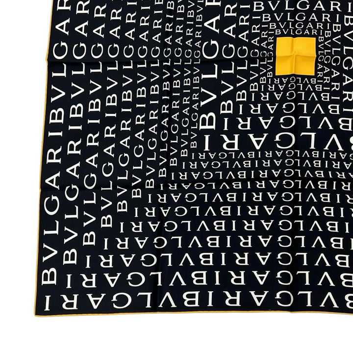 Pristine BVLGARI scarf Logo mania Large, all-over print stole multicolor silk