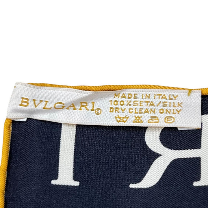 Pristine BVLGARI scarf Logo mania Large, all-over print stole multicolor silk