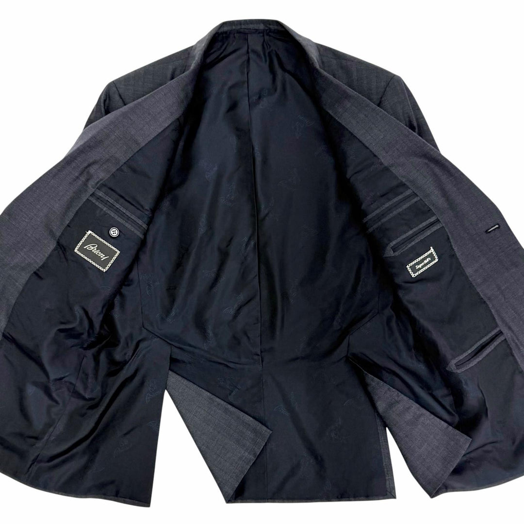 Great Brioni suit Super 160s Single Jacket and Pants Suit Two-Piece Set Navy 50