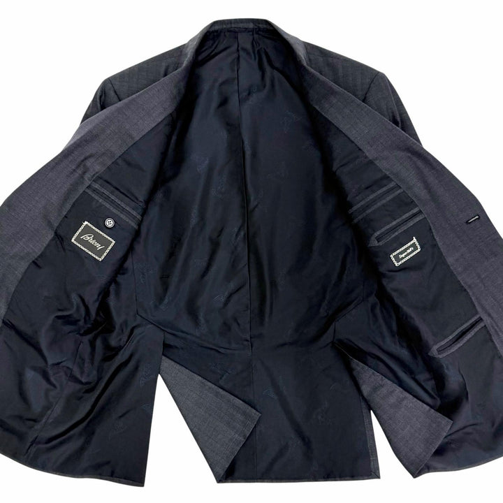 Great Brioni suit Super 160s Single Jacket and Pants Suit Two-Piece Set Navy 50