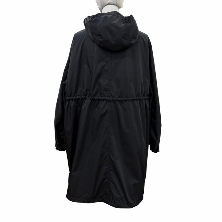 Great MONCLER coat MUTCHE Logo patch and hood black polyester Women 0