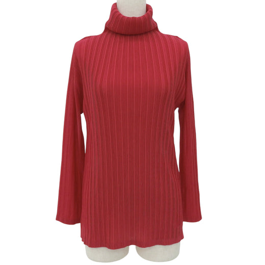 Excellent PLEATS PLEASE tops turtleneck Red polyester Women 3 PP53-FK363