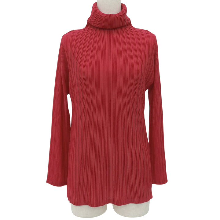 Excellent PLEATS PLEASE tops turtleneck Red polyester Women 3 PP53-FK363