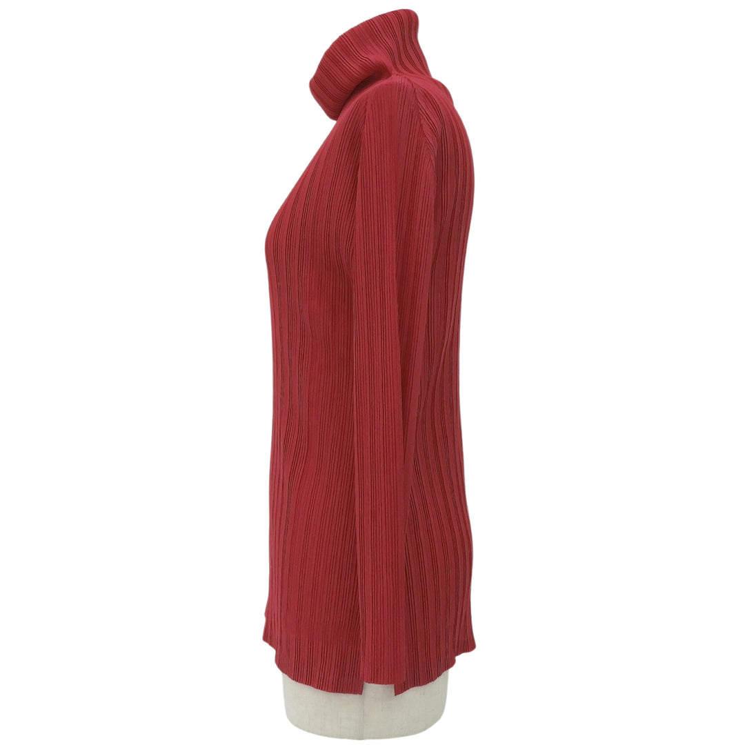 Excellent PLEATS PLEASE tops turtleneck Red polyester Women 3 PP53-FK363