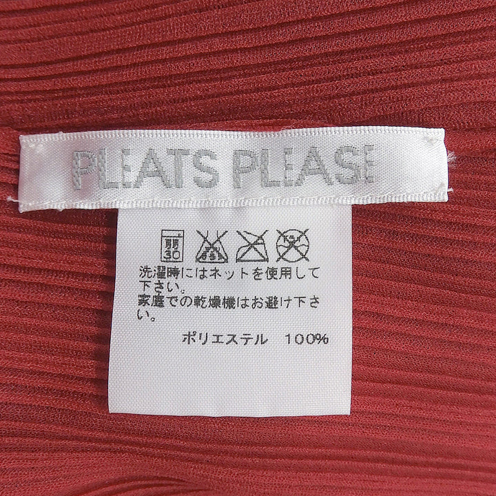 Excellent PLEATS PLEASE tops turtleneck Red polyester Women 3 PP53-FK363