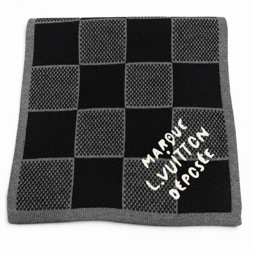 Excellent LOUIS VUITTON Scarf Damier Heritage Scarf wool mens M92664