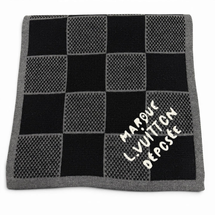 Excellent LOUIS VUITTON Scarf Damier Heritage Scarf wool mens M92664