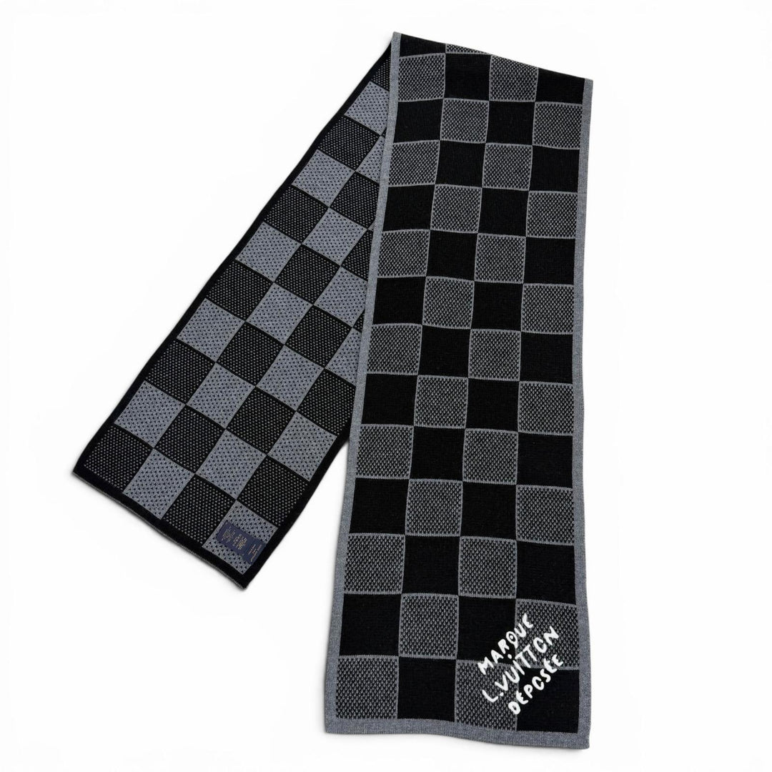 Excellent LOUIS VUITTON Scarf Damier Heritage Scarf wool mens M92664