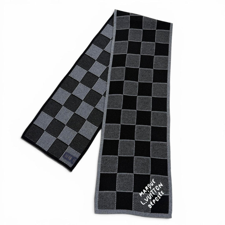 Excellent LOUIS VUITTON Scarf Damier Heritage Scarf wool mens M92664