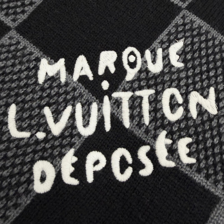 Excellent LOUIS VUITTON Scarf Damier Heritage Scarf wool mens M92664