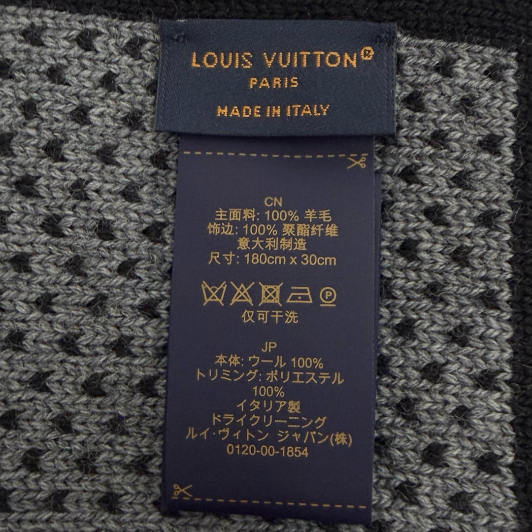 Excellent LOUIS VUITTON Scarf Damier Heritage Scarf wool mens M92664