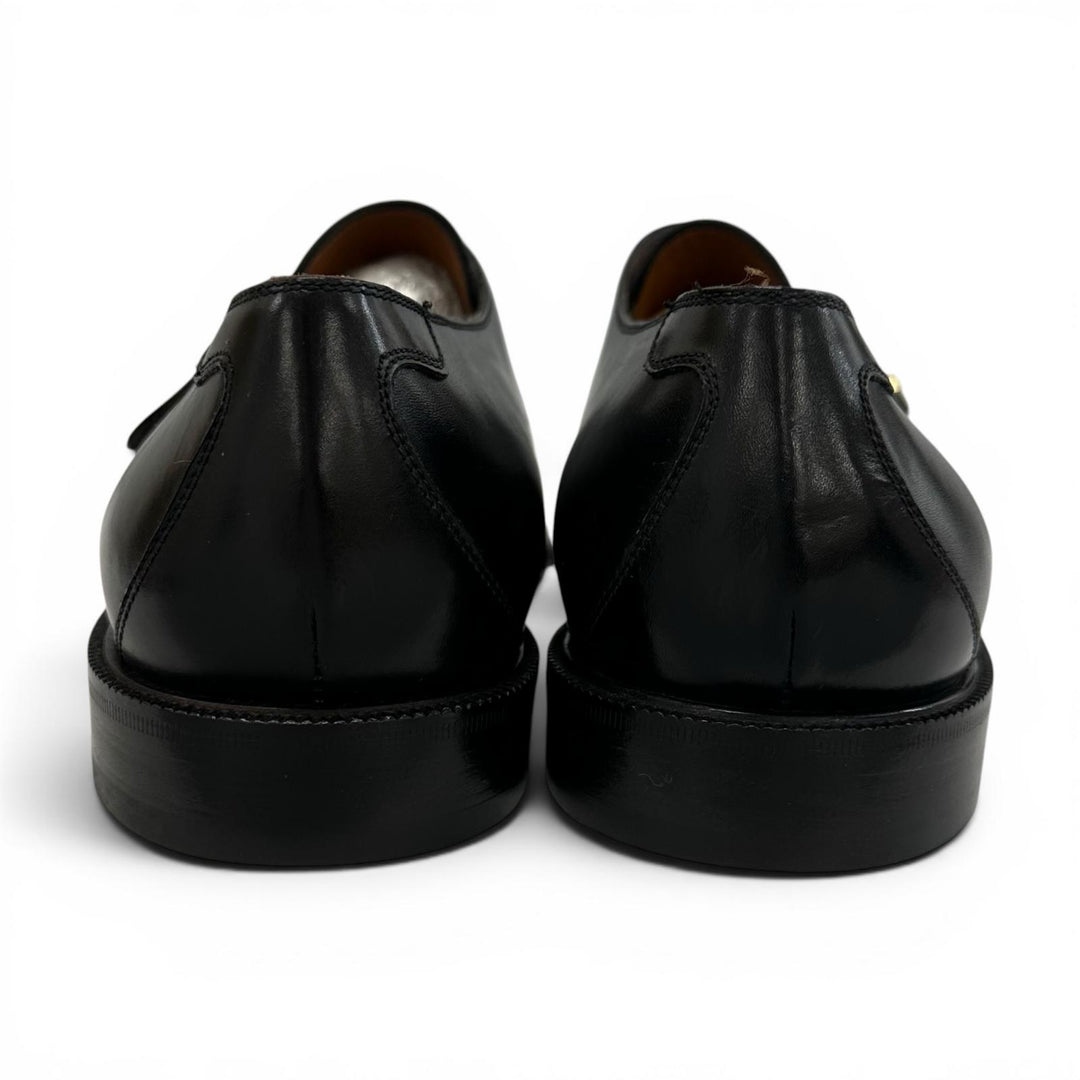 Excellent Salvatore Ferragamo Leather shoes single monk strap black mens 8.5