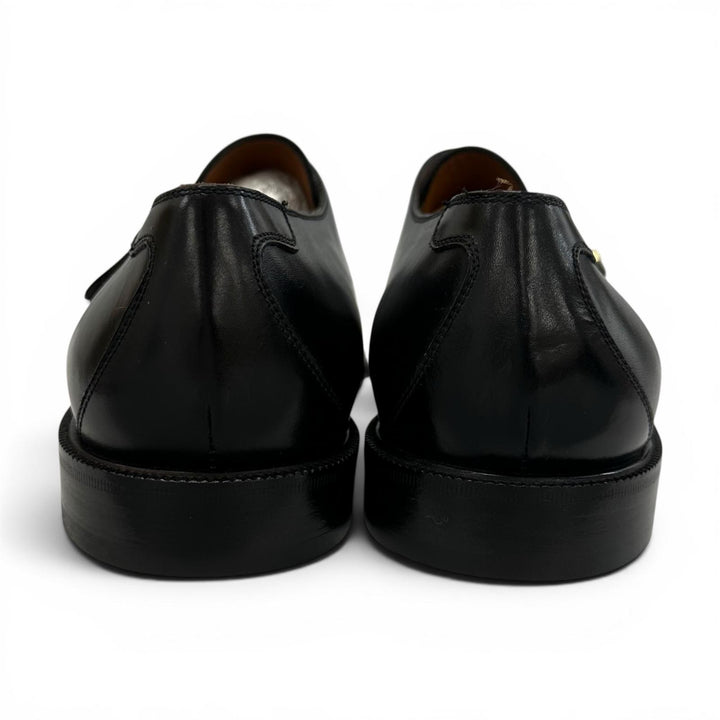 Excellent Salvatore Ferragamo Leather shoes single monk strap black mens 8.5