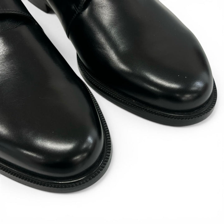 Excellent Salvatore Ferragamo Leather shoes single monk strap black mens 8.5