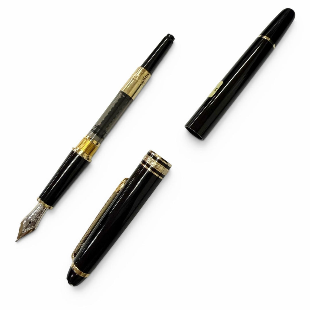 Excellent MONTBLANC fountain pen Meisterstück Classic black 14K mens