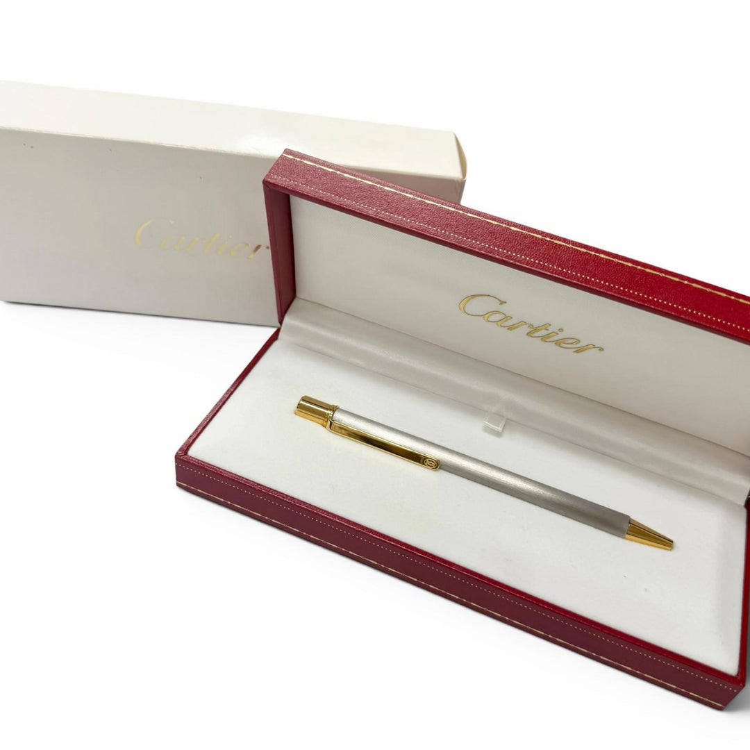 Excellent Cartier Ballpoint pen Must de Cartier Hairline Silver
