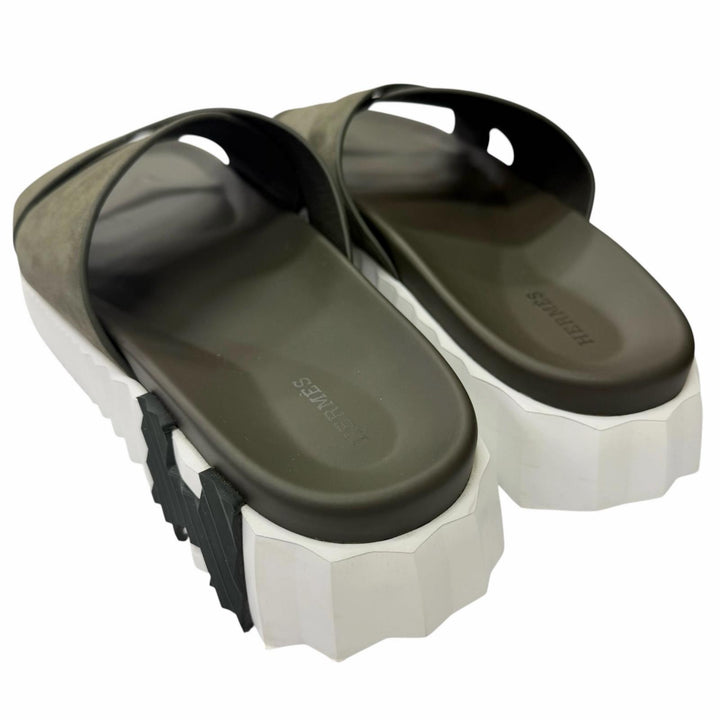 Great HERMES Sandals infrastructure H logo design shower sandals slides khaki