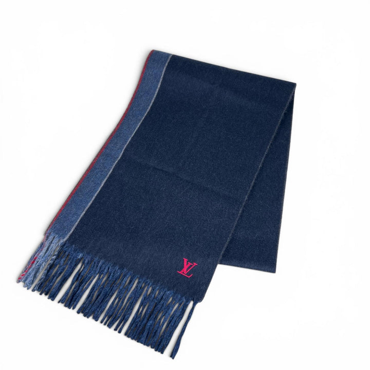 Excellent LOUIS VUITTON Scarf Echarpe Jeram Stripe multicolor cashmere M70940