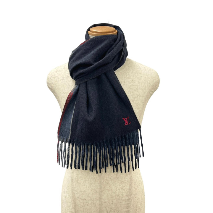 Excellent LOUIS VUITTON Scarf Echarpe Jeram Stripe multicolor cashmere M70940