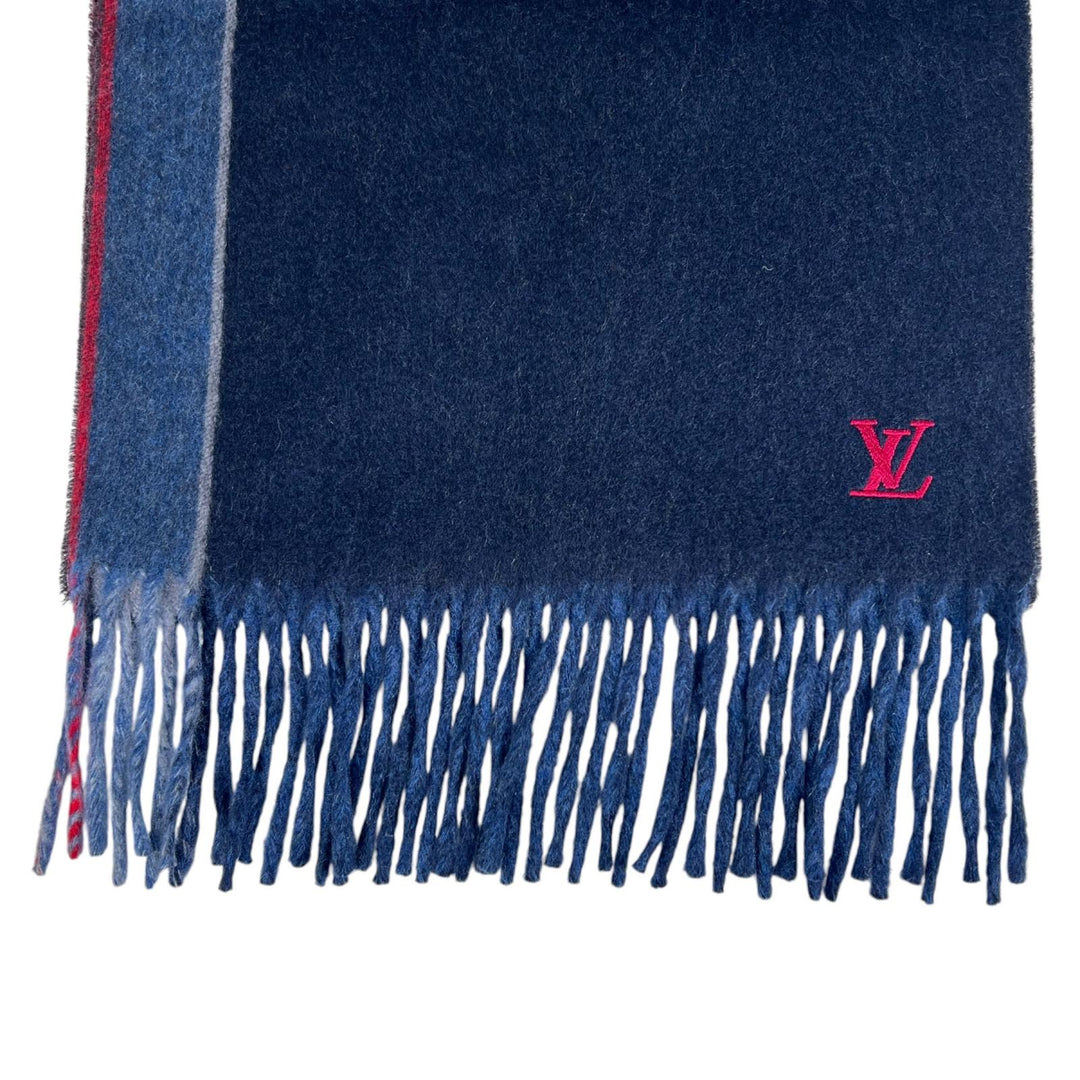 Excellent LOUIS VUITTON Scarf Echarpe Jeram Stripe multicolor cashmere M70940