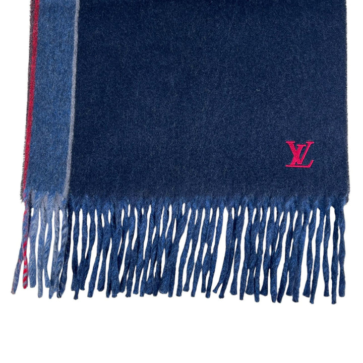 Excellent LOUIS VUITTON Scarf Echarpe Jeram Stripe multicolor cashmere M70940