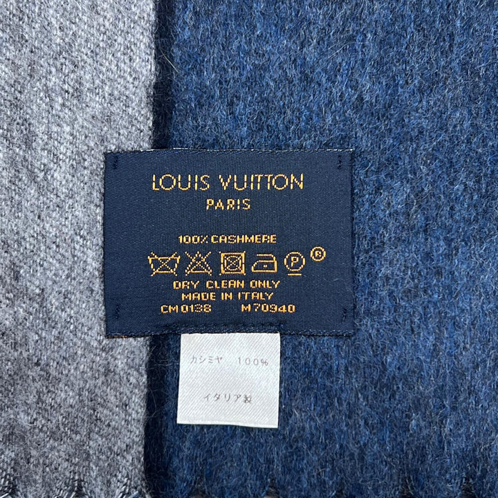 Excellent LOUIS VUITTON Scarf Echarpe Jeram Stripe multicolor cashmere M70940
