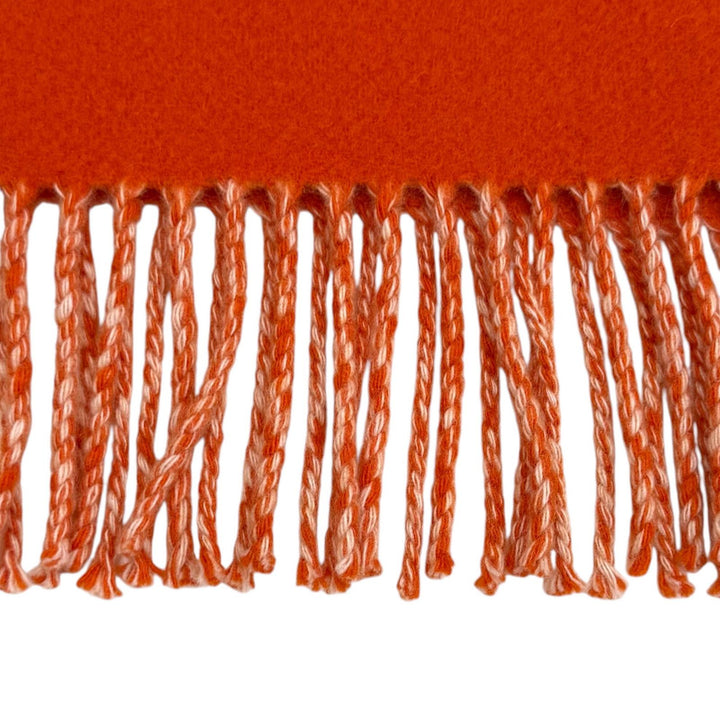 Excellent HERMES Stall Kazak Bicolor Fringe Large Scarf beige cashmere Women