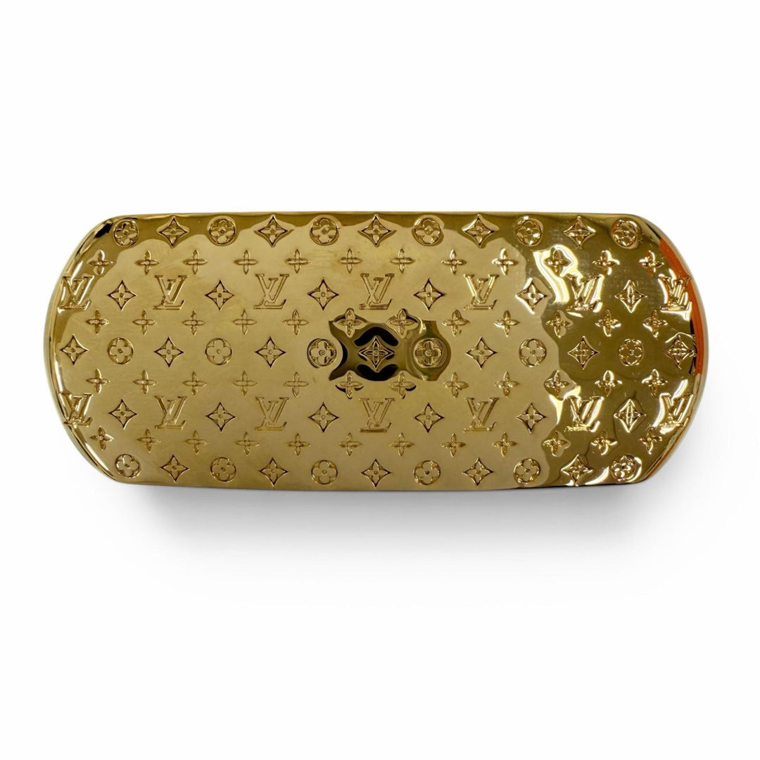 Excellent LOUIS VUITTON Valletta Nanogram Barrette gold Women M80277