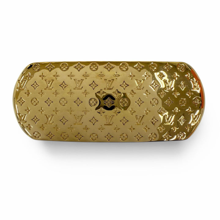 Excellent LOUIS VUITTON Valletta Nanogram Barrette gold Women M80277