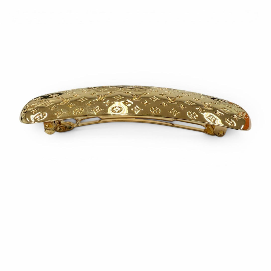 Excellent LOUIS VUITTON Valletta Nanogram Barrette gold Women M80277
