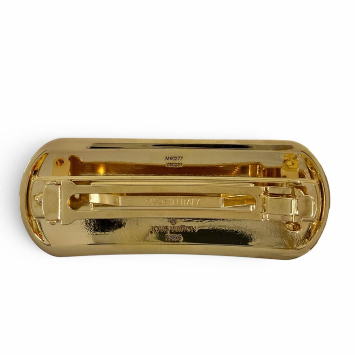 Excellent LOUIS VUITTON Valletta Nanogram Barrette gold Women M80277