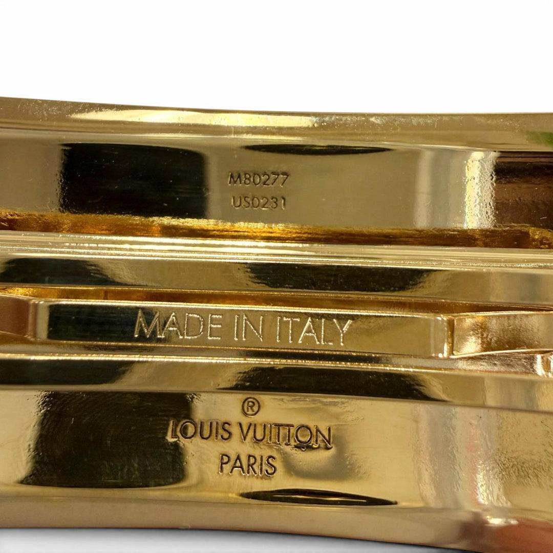 Excellent LOUIS VUITTON Valletta Nanogram Barrette gold Women M80277